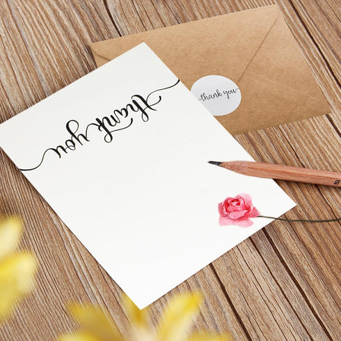 60 Pack 4x6 VANRA Thank You Cards with Envelopes and Stickers Bulk Thank You Note Cards with Kraft Envelopes Blank