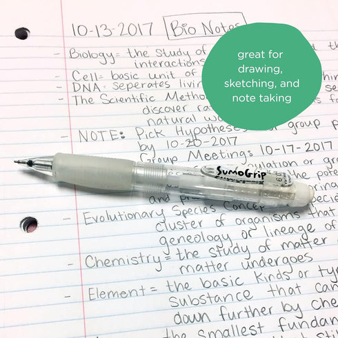 SAKURA SumoGrip Mechanical Pencil - 0.9 mm Ergonomic Comfort Grip Pencil - Clear - 3 Pack
