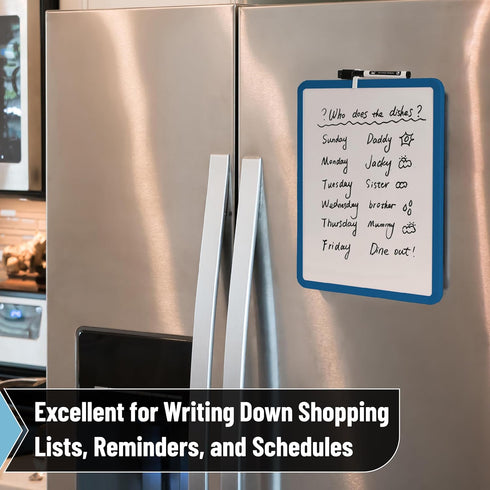 Mr. Pen Dry Erase Board, 14” x 11” Small White Board with Black Marker, Dark Blue Frame for Kids & Students