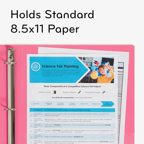 U Brands Poly Performance Artistic Marks 1" Binders, Green, Blue, Pink, Silver Metal O-Rings