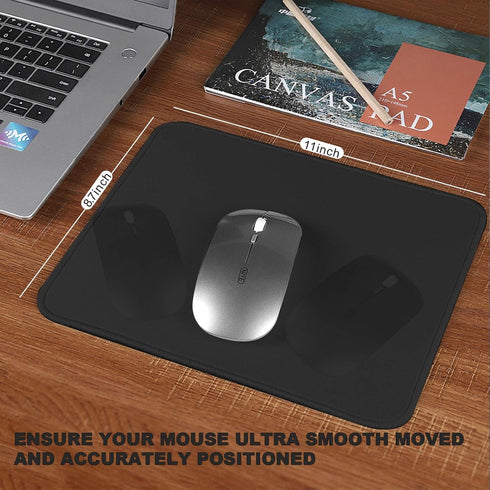 Mouse Pad with Non Slip Rubber Base, Upgraded Gaming Mat, Black Premium Textured Waterproof Mousepad