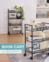 crkmire 4 Tier Metal Rolling Cart, Utility Storage Cart with Wheels and Handle Mobile Book Art Snack Diaper Baby