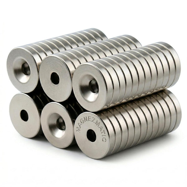 Boom N50 Neodymium Countersunk Disc Magnets 12x3mm (1/2 x 1/8 inch) 3mm Screw