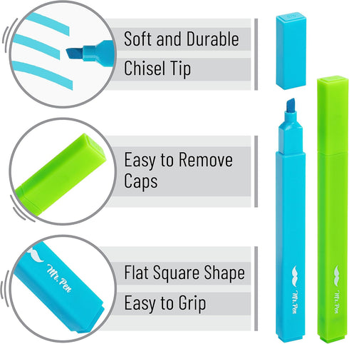 Mr. Pen Aesthetic Highlighters, 6pcs, Vibrant Colors, No Bleed Cute Highlighters for Bible Pages