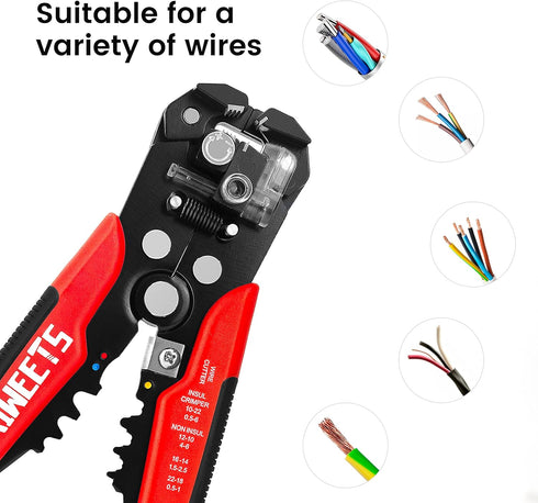 KAIWEETS Self Adjusting Wire Stripper - 3 in 1 Heavy Duty Tool for 10-24 AWG Wire Cutting