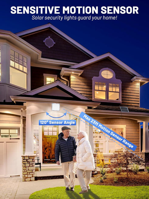 ReinHoo 23ft Cable,5 IP65,126 Solar Shed Light,Solor Outside Light with Motion Modes,Solar Flood Lights Outdoor