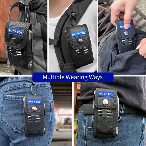 Multitool Sheath for Belt, 900D Nylon Pouch with 4 Pockets, EDC Tool Holster for Multitool Pocket Knife