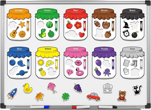 Zonon 10 Pieces Color Recognition Magnetic Sorting Set Educational Magnet Color Baby Toddlers