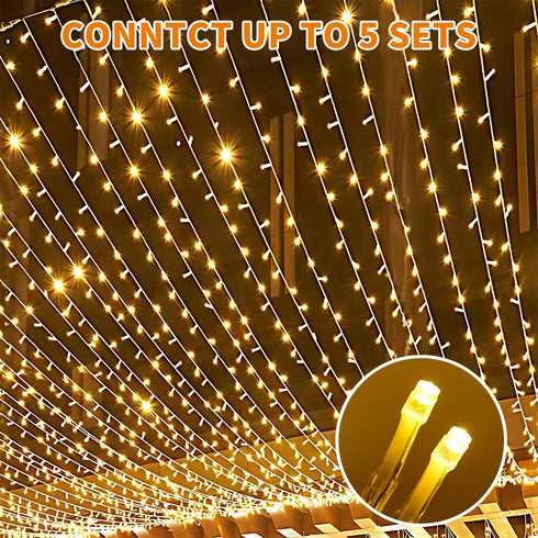 Etinga 200 66ft 8 200 66ft) LED String Lights Warm White, Plug in Fairy Lights with Lighting Modes, Indoor Outdoor