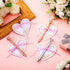 Fuutreo 24 Pack Heart Shape Sticky Notes Set with Big Diamond Pens, Memo Pad for Wedding, Crystal Metal Ballpoint Pens