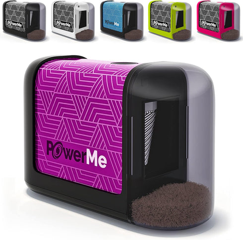 Electric Pencil Sharpener - Battery Powered for Kids, School, Home, Office, Classroom, Artists (Purple)
