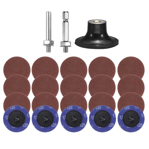 HARFINGTON 23pcs Quick Change Discs Set 2" Roll Lock Sanding Discs with