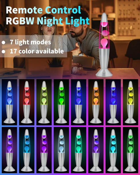 17 16 inches Color Changing Liquid Motion Lamp with Remote: Large LED Night Lights, Christmas Gifts Table Lamp