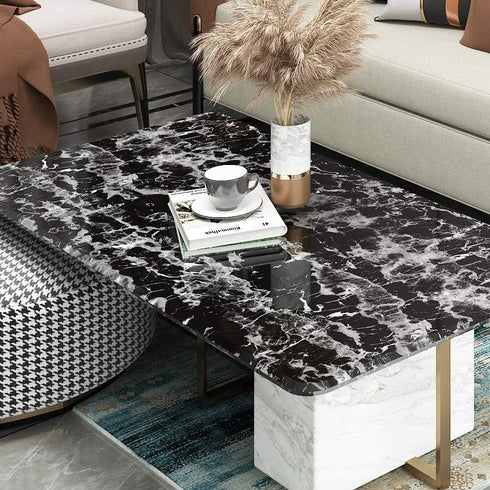 Livelynine Peel and Stick Countertop Contact Paper Waterproof Kitchen Countertop Paper Black Marble Wallpaper for Furniture Desk Table Cabinet Covers Removable Backsplash 15.8x78.8 Inch by Livelynine