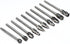 1/8 inch Carbide Burr Set - 10pcs Aluma Cut Rotary Burrs for Aluminum, 3mm Shank Fits Die Grinder Drill