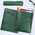 Green A4 PU Leather File Folders - 3PCS Document Organizer with String Tie Closure, Laptop Sleeve Notebook Case