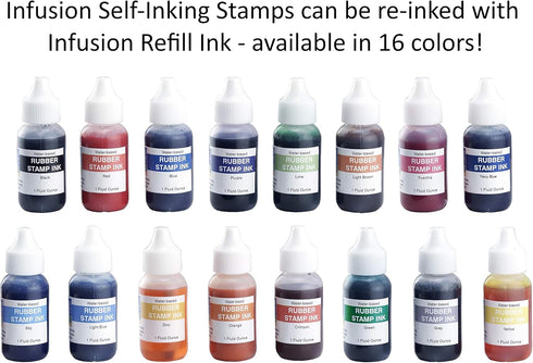 Infusion Round Teacher Stamp, 3/4'' Self-Inking Rubber Stamp - Easter Bunny - Sky Blue Ink