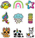 Carson Dellosa 150-Piece Rainbow Fun Bulletin Board Cutouts, Heart, Star, Emoji, Rainbow Décor for Classroom and Door