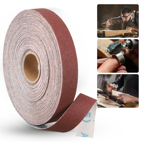 Emery Cloth Roll, 100 Grit Continuous Sandpaper Roll 1" x 85 Feet for Wood Furniture Finishing and Metal Sanding