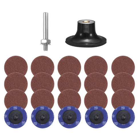 HARFINGTON 22pcs Quick Change Discs Set 2" Roll Lock Sanding Discs with