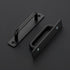 Ravinte Barn Door Handles 4 Pack Sliding Door Handle 5" Hole Center Barn Door Handles Black Cabinet Handles Door Pull Handle Zinc Alloy Door Pulls with Plate for Sliding Closet Door Handle by Ravinte