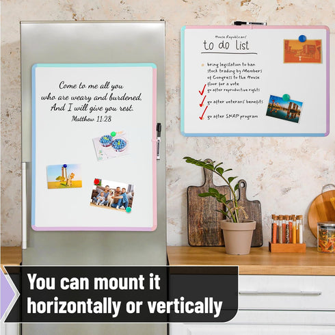 Mr. Pen- Dry Erase Board, 18” x 24” with Black Marker, Colorful Frame, Magnetic Whiteboard for Wall, Dry Erase Boards