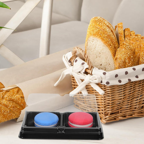 100pcs Packaging BESPORTBLE Dual-compartment Bakery Boxes Food Containers with Lid for Cheesecake Tiramisu Mooncake