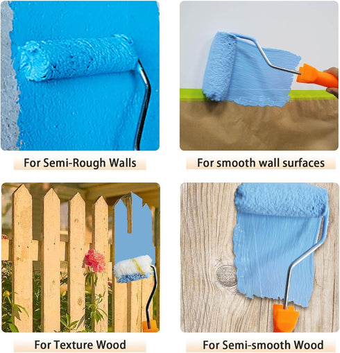 10 Pieces Paint Roller Cover, 6 Inch Microfiber Washable Covers for House Painting Supplies