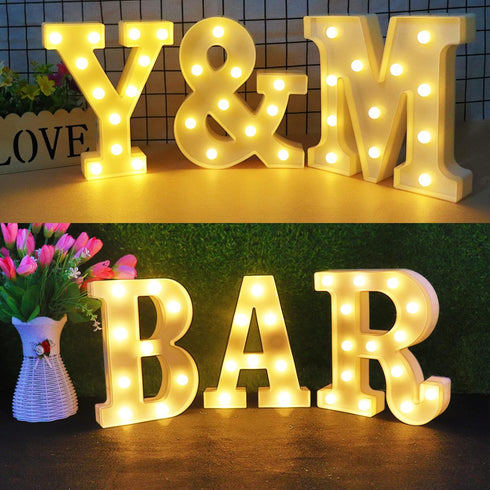M Size LED Alphabet Light Up Sign for Home & Party Decor