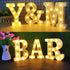 M Size LED Alphabet Light Up Sign for Home & Party Decor