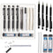 MozArt Mechanical Pencil Set 0.7mm with Case, Includes 2 x 30 HB Lead Refills, Eraser Pen for Sketching and Drafting