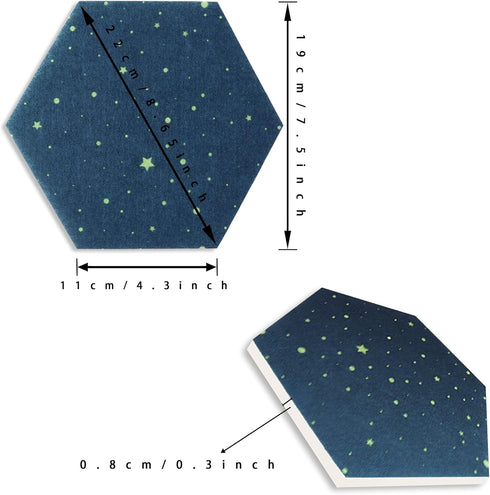 Hexagon Felt Board Tiles, Self Adhesive Wall Bulletin Boards with Push Pins for Home Office Classroom Decor
