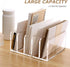 SANRUI Acrylic Desk File Organizer Holder, 5 Upright Clear Desktop Mails Sorter, Document Magazine Storage for Home,