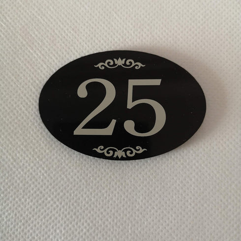 StayMax Locker Number Signs, Self-Adhesive Tape Door Sign, Black Numbers (1-25)