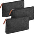 Mr. Pen - 3 Pc Black Felt Small Zipper Pen Case, Canvas Pencil Bag for Office Supplies