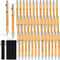 Bible Verse Ballpoint Pen, Wood Bamboo Christian Pen, Retractable Inspirational Scripture with Velvet Bags (60 Pcs)