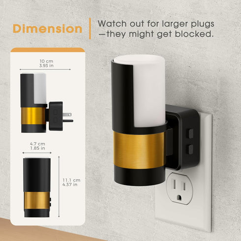 2 Pack Dimmable 3CCT Amber/3000K/5000K 360 Briignite Night Lights Plug into Wall, Night Light for Kids, Adjustable