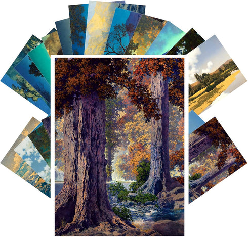 PIXILUV Vintage Postcards (24 pcs 4"x6"), Fantastic Landscapes Notecards with Saturated Hues Retro Greeting Card