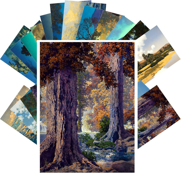 PIXILUV Vintage Postcards (24 pcs 4"x6"), Fantastic Landscapes Notecards with Saturated Hues Retro Greeting Card