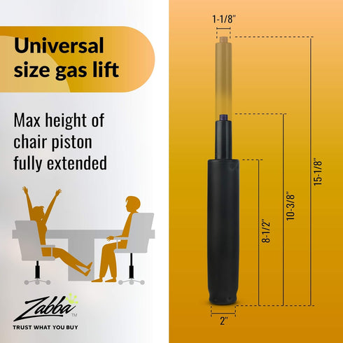 Office Chair Cylinder Replacement with Removal Tool, Gloves, Gas Cylinder & Hydraulic Piston