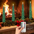 3D (1pcs) Christmas Tree Candles with Remote, Real Wax LED Flameless Taper Candles, Battery Operated Flickering