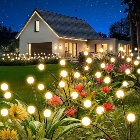 BIMOIA Solar Lights Outdoor Waterproof: 4 Pack 32 LED Swaying Firefly Solar Powered