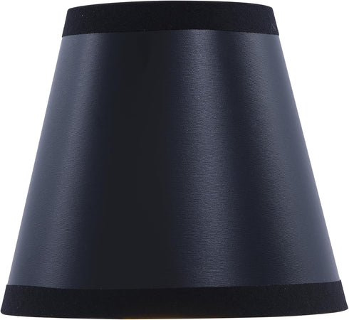 Aspen Creative 51054-2, 3" 5" 4.5" Set 2 Hardback Empire Transitional Clip-On Chandelier Shade, Black w/gold inside