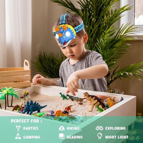 SEVENKA Kids Headlamp, LED Flashlight for Kids, Lightweight Outdoor Head Lamp Toy for Camping Gear