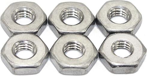 Stainless 4-40 Hex Nut (100 pcs) - 18-8 304 Stainless Steel, Bright Finish