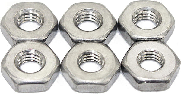 Stainless 4-40 Hex Nut (100 pcs) - 18-8 304 Stainless Steel, Bright Finish