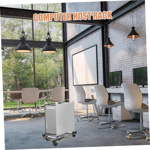 Homoyoyo Mobile CPU Stand with Movable Casters Adjustable PC Tower Cart for Desktop Rolling Computer Holder for Home