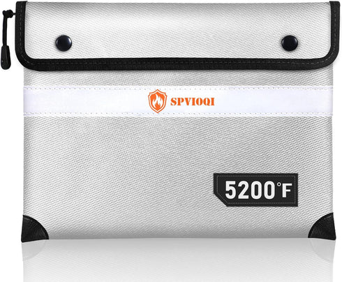 Upgraded 5200 F Fireproof Document Bag: Water Fire Proof with Zipper, 8 Layers of Functional Materials, Fireproof Money
