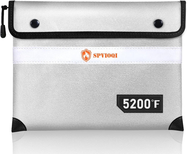 Upgraded 5200 F Fireproof Document Bag: Water Fire Proof with Zipper, 8 Layers of Functional Materials, Fireproof Money