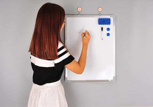 Whiteboard Set, Dry Erase Board 18 x 24 with Magnetic Dry Eraser, Markers, and Magnets